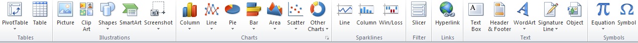 Excel Insert Ribbon